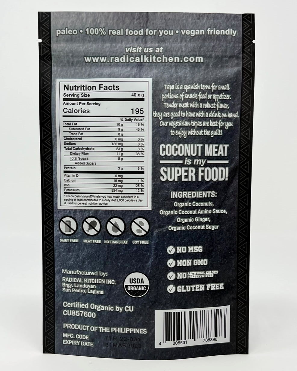Wild Country Organic Vegetarian Tapas 40g/1.4 Oz Pouch Vegan