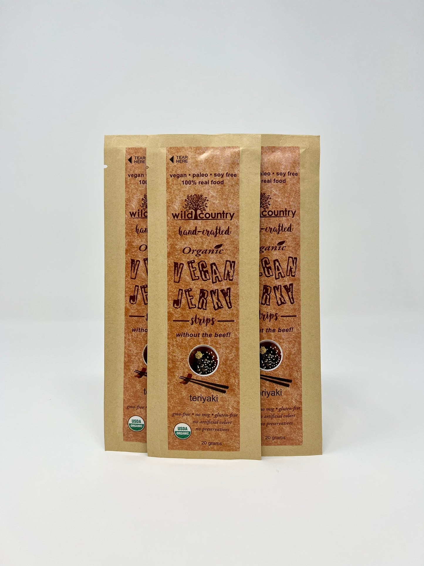Wild Country Organic Vegan Jerky Strips 20g/0.7 Oz Individual Strip