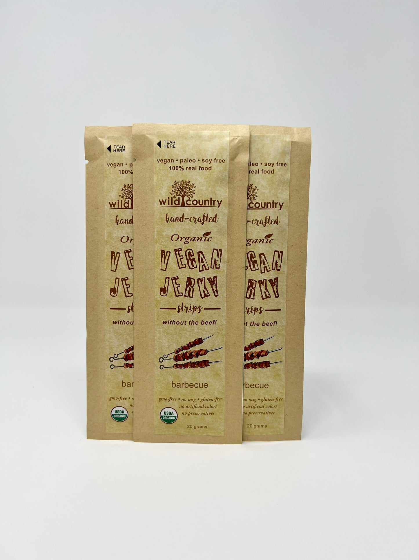 Wild Country Organic Vegan Jerky Strips 20g/0.7 Oz Individual Strip