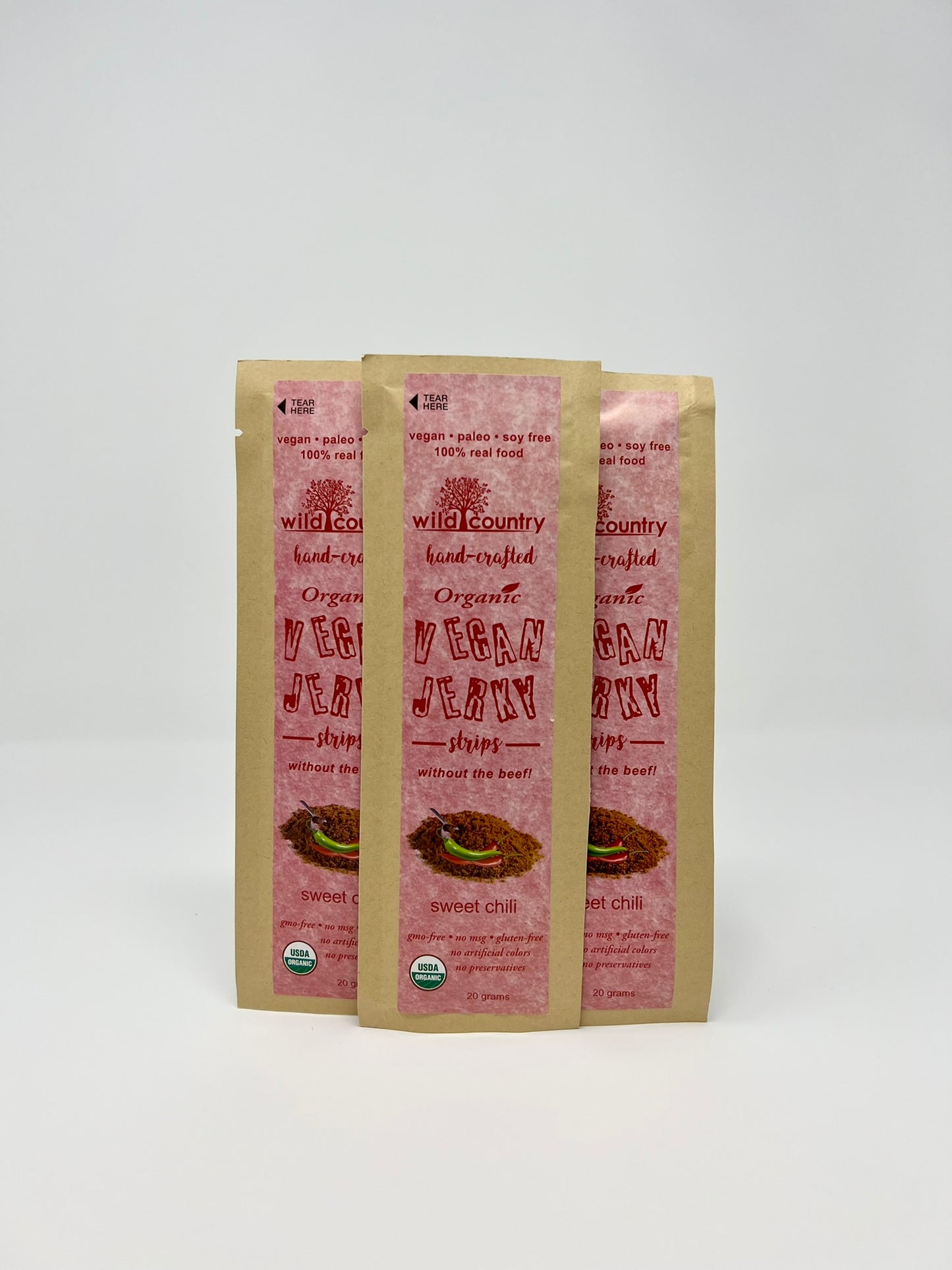 Wild Country Organic Vegan Jerky Strips 20g/0.7 Oz Individual Strip